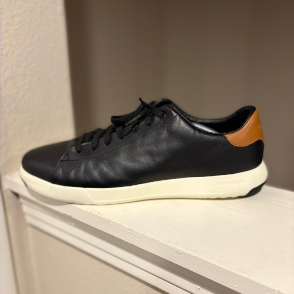 Cole Haan Men Grandpro Tennis Sneaker Black/British Tan C23877 US 13 WIDE - Picture 2 of 9